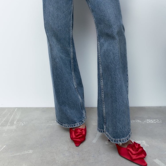 Zara Red Flower Slingbacks - Picture 8 of 16